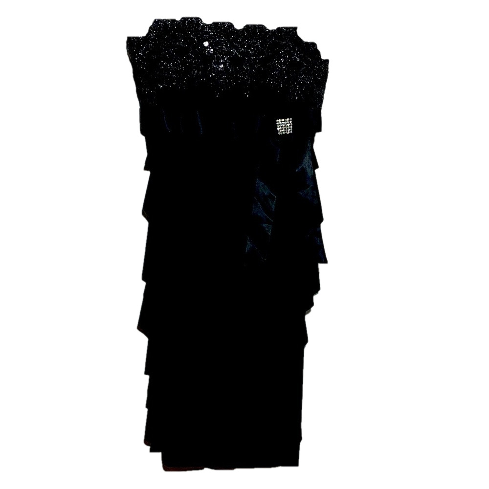 Le Chateau black elegant strapless  sequins coquette mini cocktail party dress 6